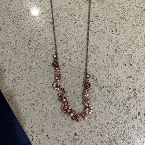 Cookie lee copper/pink rhinestone necklace